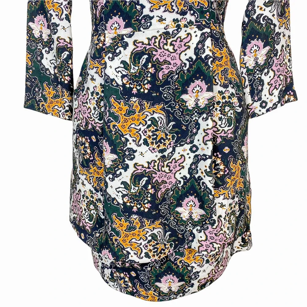 A.L.C. Dress Silk Dress Mini Dress Floral Dress Long Sleeve Dress Tordi Size 2 - Picture 8 of 11